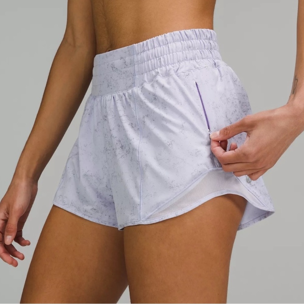 Lululemon Pastel Blue Low Rise Lined 2.5" Hotty Hot Shorts
